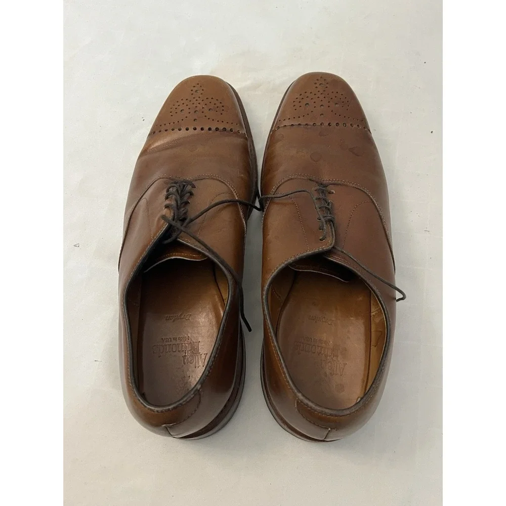 Allen Edmonds Dryden Mens 9 D‎ Oxford Dress Shoes Brown Leather Brogue 1842